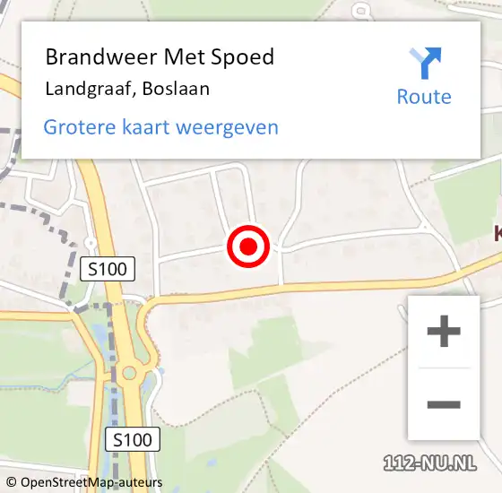 Locatie op kaart van de 112 melding: Brandweer Met Spoed Naar Landgraaf, Boslaan op 24 juni 2016 08:54