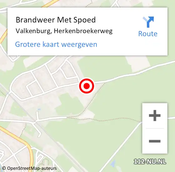 Locatie op kaart van de 112 melding: Brandweer Met Spoed Naar Valkenburg, Herkenbroekerweg op 24 juni 2016 09:19