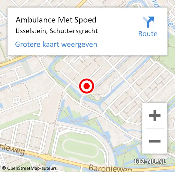 Locatie op kaart van de 112 melding: Ambulance Met Spoed Naar IJsselstein, Schuttersgracht op 24 juni 2016 09:33