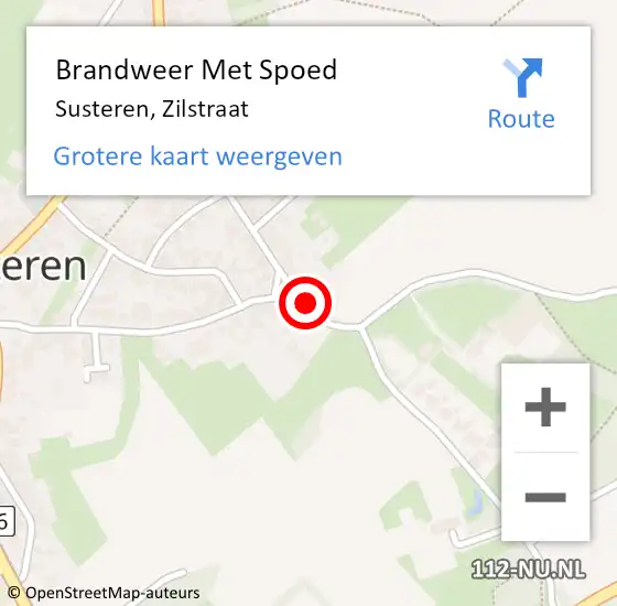 Locatie op kaart van de 112 melding: Brandweer Met Spoed Naar Susteren, Zilstraat op 24 juni 2016 09:58