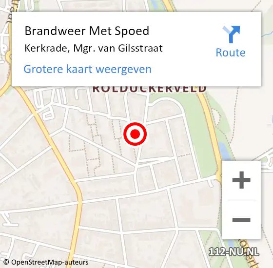 Locatie op kaart van de 112 melding: Brandweer Met Spoed Naar Kerkrade, Mgr. van Gilsstraat op 24 juni 2016 11:08