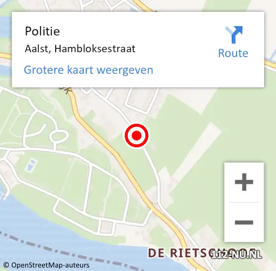 Locatie op kaart van de 112 melding: Politie Aalst, Hambloksestraat op 24 juni 2016 11:11