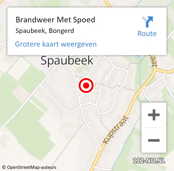 Locatie op kaart van de 112 melding: Brandweer Met Spoed Naar Spaubeek, Bongerd op 24 juni 2016 11:41