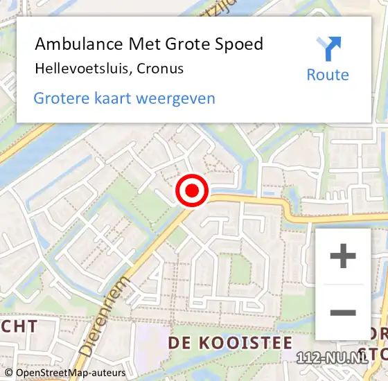 Locatie op kaart van de 112 melding: Ambulance Met Grote Spoed Naar Hellevoetsluis, Cronus op 24 juni 2016 12:12