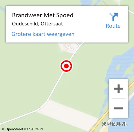 Locatie op kaart van de 112 melding: Brandweer Met Spoed Naar Oudeschild, Ottersaat op 24 juni 2016 12:47