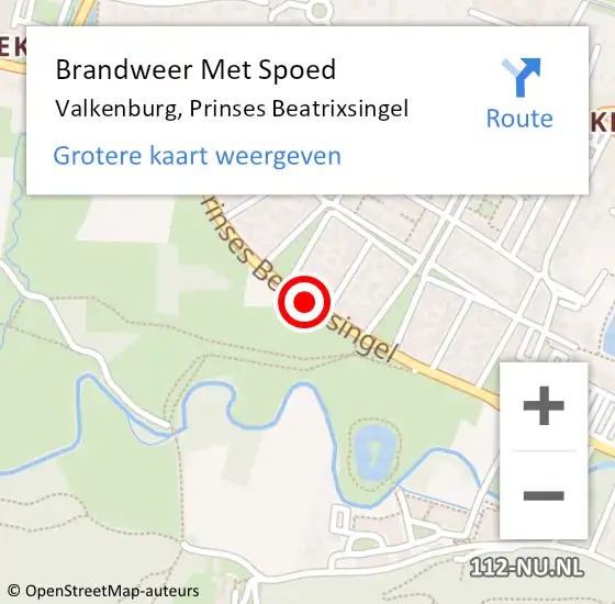 Locatie op kaart van de 112 melding: Brandweer Met Spoed Naar Valkenburg, Prinses Beatrixsingel op 24 juni 2016 13:45