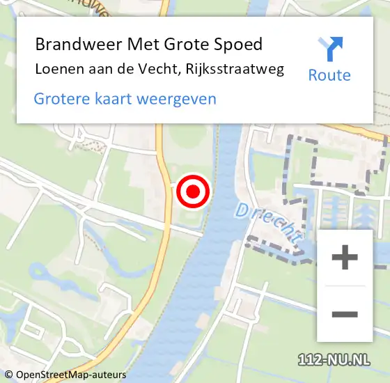 Locatie op kaart van de 112 melding: Brandweer Met Grote Spoed Naar Loenen aan de Vecht, Rijksstraatweg op 24 juni 2016 13:53