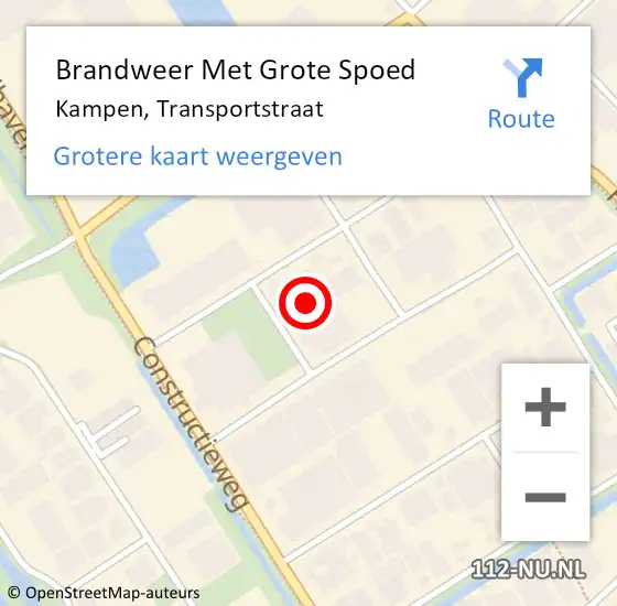 Locatie op kaart van de 112 melding: Brandweer Met Grote Spoed Naar Kampen, Transportstraat op 24 juni 2016 14:02