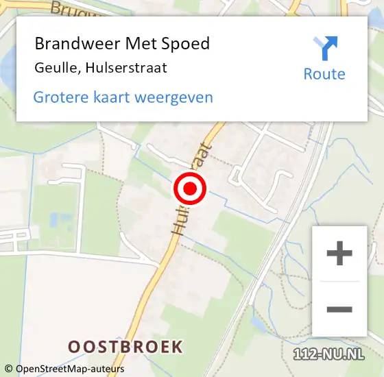 Locatie op kaart van de 112 melding: Brandweer Met Spoed Naar Geulle, Hulserstraat op 24 juni 2016 14:47