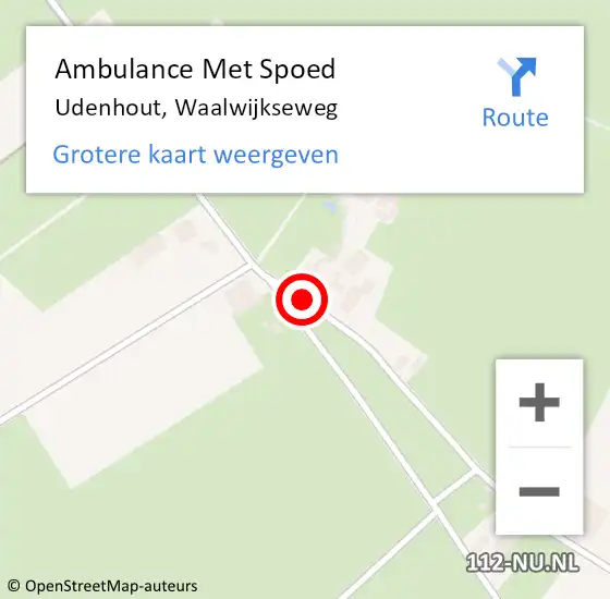 Locatie op kaart van de 112 melding: Ambulance Met Spoed Naar Udenhout, Waalwijkseweg op 24 juni 2016 14:53