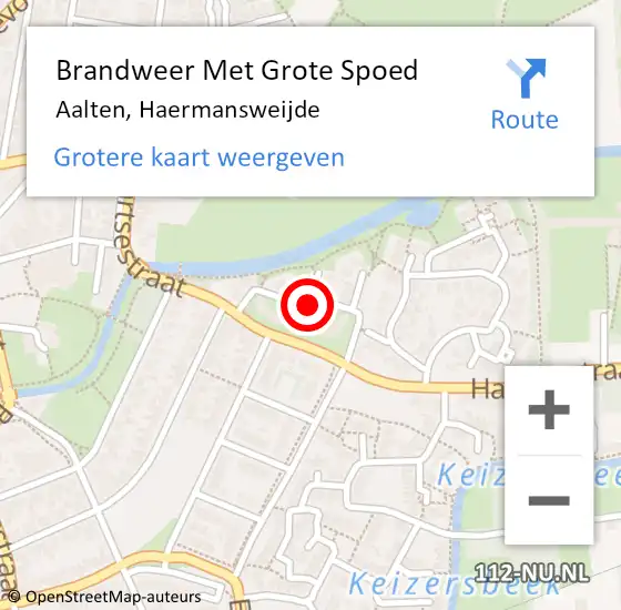 Locatie op kaart van de 112 melding: Brandweer Met Grote Spoed Naar Aalten, Haermansweijde op 24 juni 2016 15:22