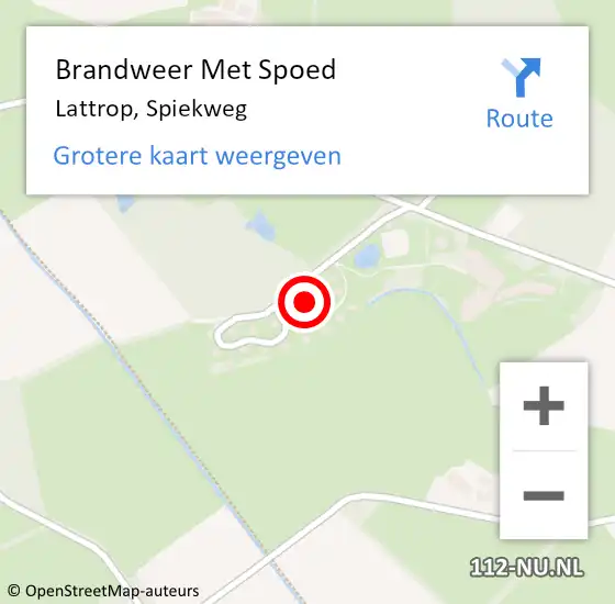 Locatie op kaart van de 112 melding: Brandweer Met Spoed Naar Lattrop, Spiekweg op 24 juni 2016 16:15