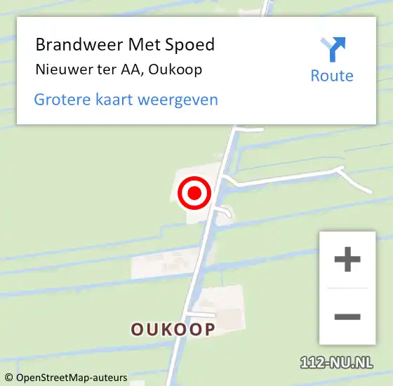 Locatie op kaart van de 112 melding: Brandweer Met Spoed Naar Nieuwer ter AA, Oukoop op 24 juni 2016 18:40