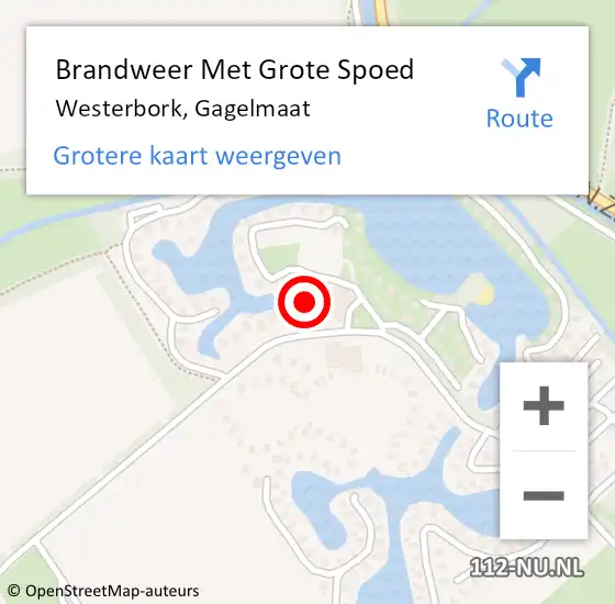 Locatie op kaart van de 112 melding: Brandweer Met Grote Spoed Naar Westerbork, Gagelmaat op 24 juni 2016 19:05