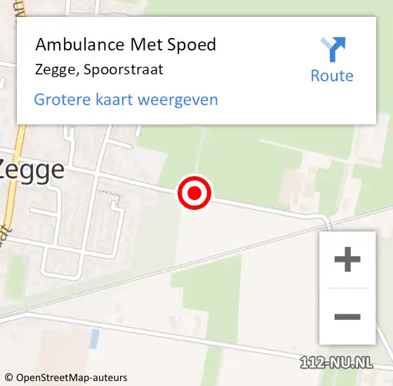 Locatie op kaart van de 112 melding: Ambulance Met Spoed Naar Zegge, Spoorstraat op 24 juni 2016 20:54