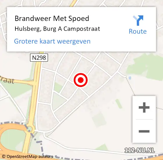 Locatie op kaart van de 112 melding: Brandweer Met Spoed Naar Hulsberg, Burg A Campostraat op 24 juni 2016 21:43