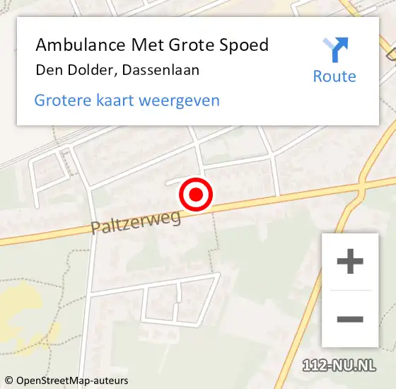 Locatie op kaart van de 112 melding: Ambulance Met Grote Spoed Naar Den Dolder, Dassenlaan op 24 juni 2016 22:08