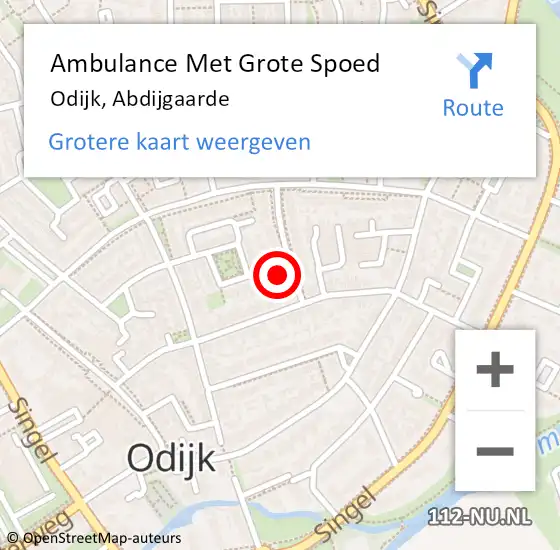 Locatie op kaart van de 112 melding: Ambulance Met Grote Spoed Naar Odijk, Abdijgaarde op 24 juni 2016 22:34