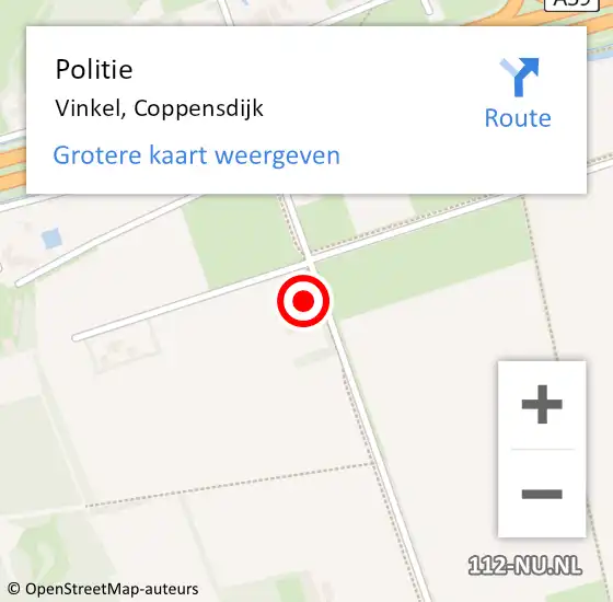 Locatie op kaart van de 112 melding: Politie Vinkel, Coppensdijk op 19 december 2013 10:31