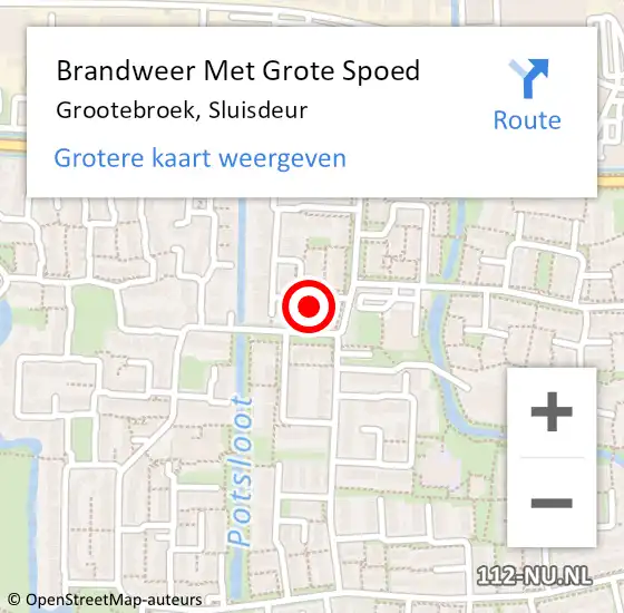 Locatie op kaart van de 112 melding: Brandweer Met Grote Spoed Naar Grootebroek, Sluisdeur op 25 juni 2016 02:44