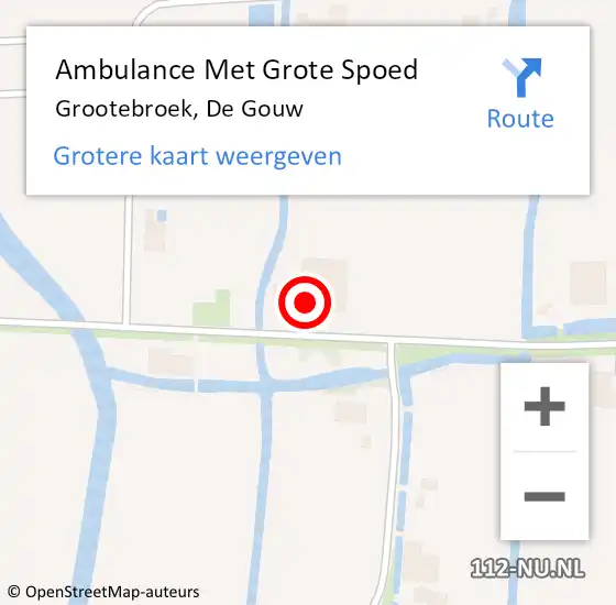 Locatie op kaart van de 112 melding: Ambulance Met Grote Spoed Naar Grootebroek, De Gouw op 25 juni 2016 03:11