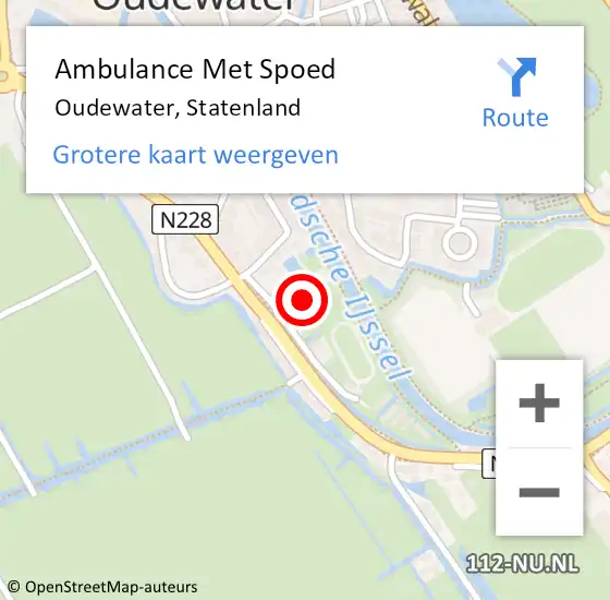 Locatie op kaart van de 112 melding: Ambulance Met Spoed Naar Oudewater, Statenland op 25 juni 2016 03:51