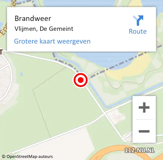 Locatie op kaart van de 112 melding: Brandweer Vlijmen, De Gemeint op 25 juni 2016 06:10