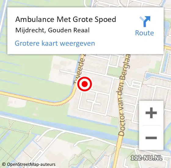 Locatie op kaart van de 112 melding: Ambulance Met Grote Spoed Naar Mijdrecht, Gouden Reaal op 25 juni 2016 07:05