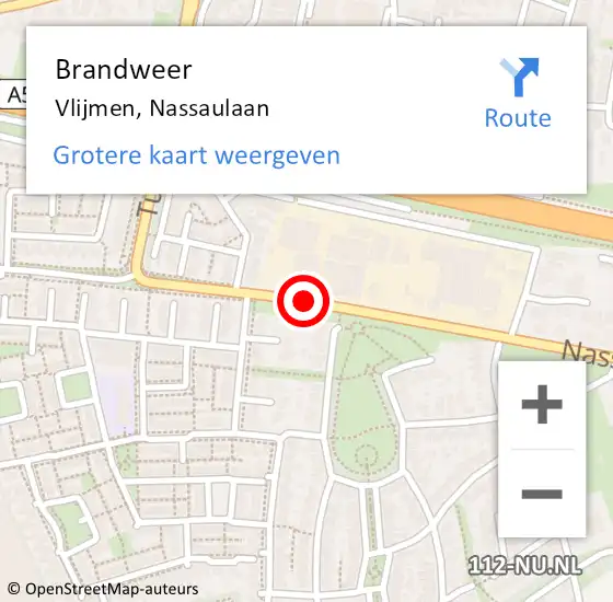 Locatie op kaart van de 112 melding: Brandweer Vlijmen, Nassaulaan op 25 juni 2016 07:55