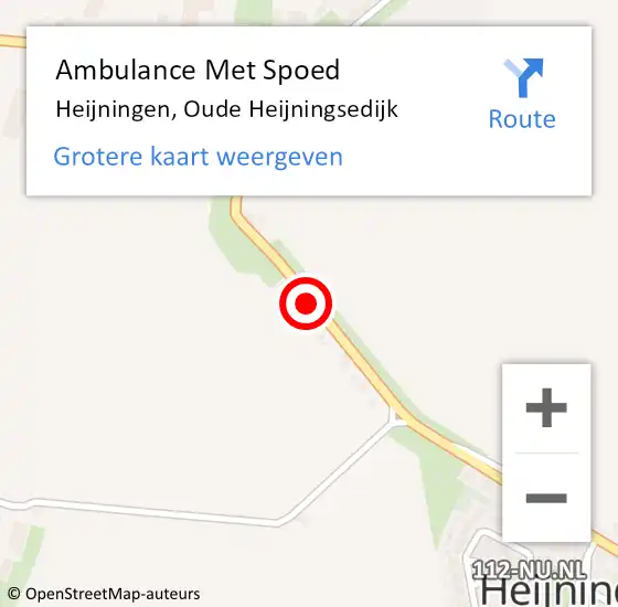 Locatie op kaart van de 112 melding: Ambulance Met Spoed Naar Heijningen, Oude Heijningsedijk op 25 juni 2016 08:08