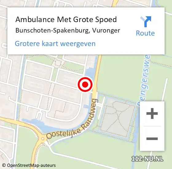 Locatie op kaart van de 112 melding: Ambulance Met Grote Spoed Naar Bunschoten-Spakenburg, Vuronger op 25 juni 2016 08:42