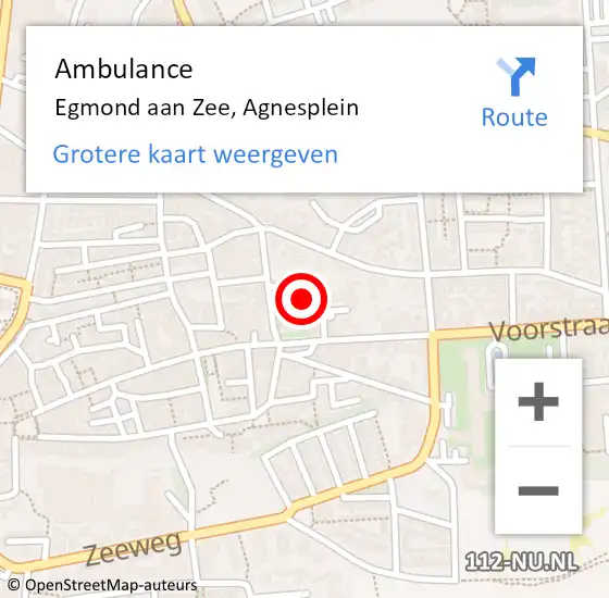 Locatie op kaart van de 112 melding: Ambulance Egmond aan Zee, Agnesplein op 25 juni 2016 09:13