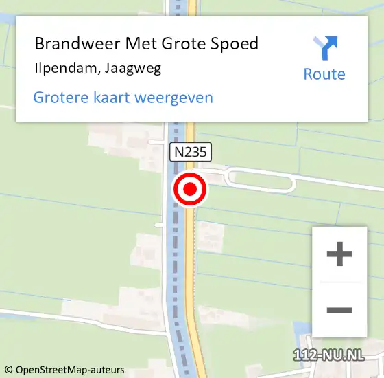 Locatie op kaart van de 112 melding: Brandweer Met Grote Spoed Naar Ilpendam, Jaagweg op 25 juni 2016 11:40