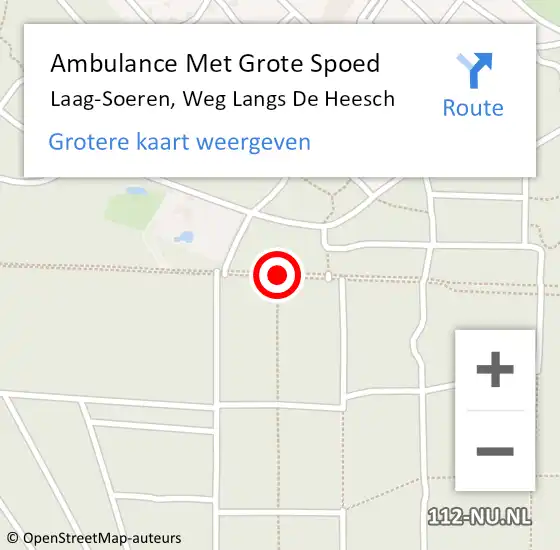 Locatie op kaart van de 112 melding: Ambulance Met Grote Spoed Naar Laag-Soeren, Weg Langs De Heesch op 25 juni 2016 12:09