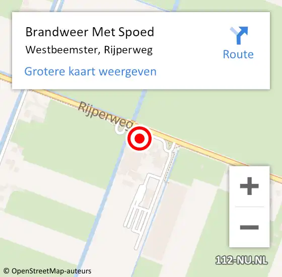 Locatie op kaart van de 112 melding: Brandweer Met Spoed Naar Westbeemster, Rijperweg op 25 juni 2016 12:23