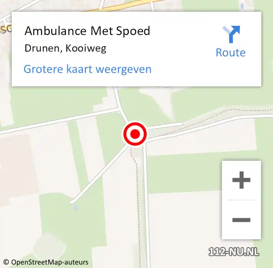 Locatie op kaart van de 112 melding: Ambulance Met Spoed Naar Drunen, Kooiweg op 25 juni 2016 12:33