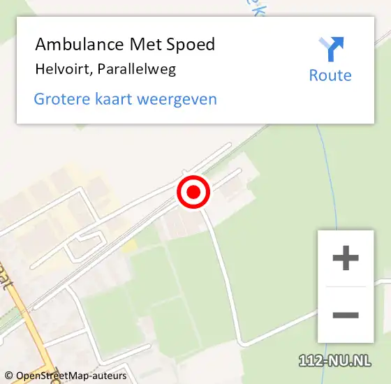 Locatie op kaart van de 112 melding: Ambulance Met Spoed Naar Helvoirt, Parallelweg op 25 juni 2016 12:40