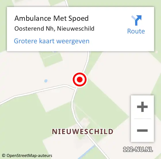 Locatie op kaart van de 112 melding: Ambulance Met Spoed Naar Oosterend Nh, Nieuweschild op 25 juni 2016 12:50