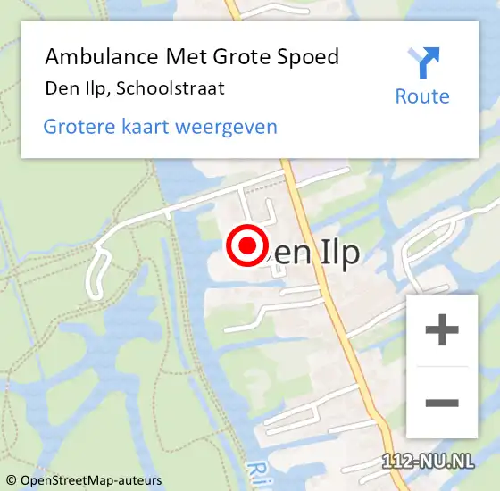 Locatie op kaart van de 112 melding: Ambulance Met Grote Spoed Naar Den Ilp, Schoolstraat op 25 juni 2016 13:30