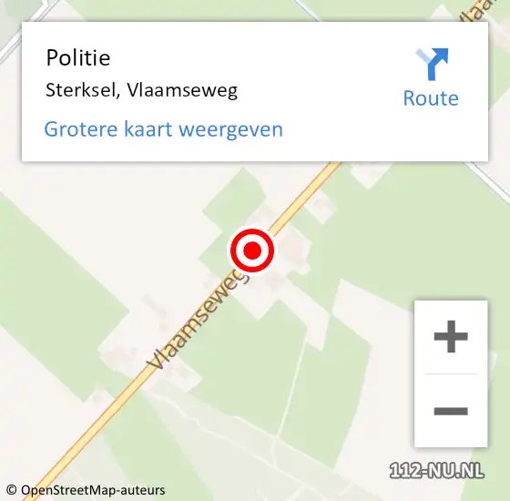 Locatie op kaart van de 112 melding: Politie Sterksel, Vlaamseweg op 25 juni 2016 13:52