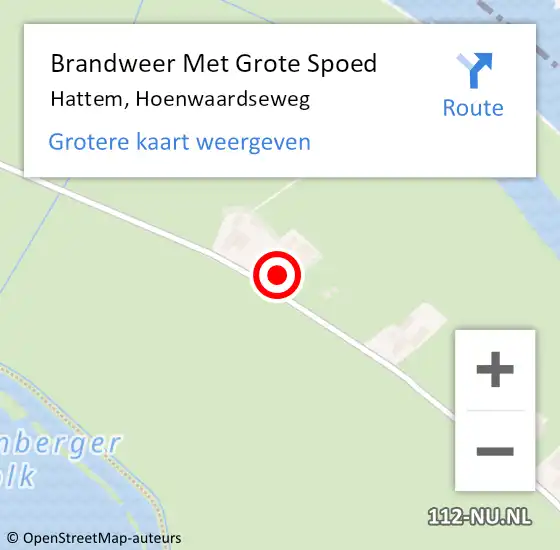 Locatie op kaart van de 112 melding: Brandweer Met Grote Spoed Naar Hattem, Hoenwaardseweg op 25 juni 2016 14:12