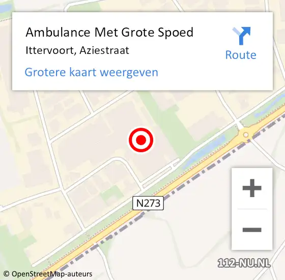 Locatie op kaart van de 112 melding: Ambulance Met Grote Spoed Naar Ittervoort, Aziestraat op 25 juni 2016 14:15