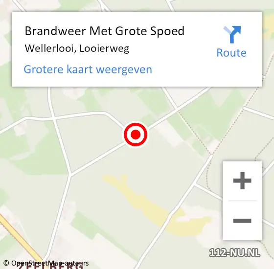 Locatie op kaart van de 112 melding: Brandweer Met Grote Spoed Naar Wellerlooi, Looierweg op 25 juni 2016 14:39