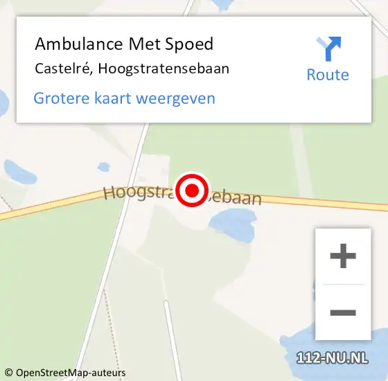 Locatie op kaart van de 112 melding: Ambulance Met Spoed Naar Castelre, Hoogstratensebaan op 25 juni 2016 14:48