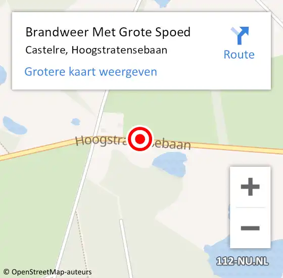 Locatie op kaart van de 112 melding: Brandweer Met Grote Spoed Naar Castelre, Hoogstratensebaan op 25 juni 2016 14:51