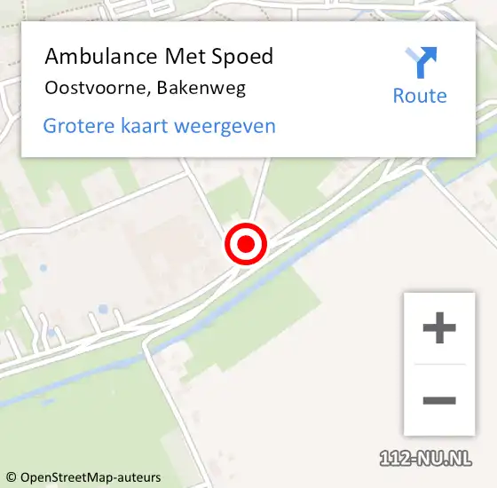 Locatie op kaart van de 112 melding: Ambulance Met Spoed Naar Oostvoorne, Bakenweg op 25 juni 2016 15:12