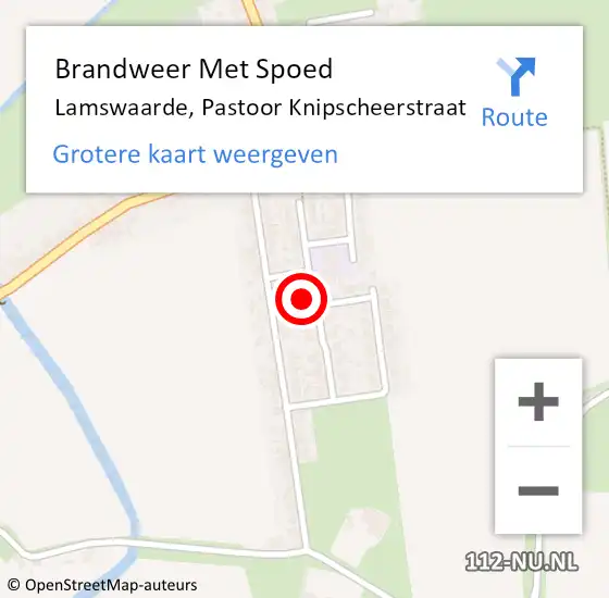 Locatie op kaart van de 112 melding: Brandweer Met Spoed Naar Lamswaarde, Pastoor Knipscheerstraat op 25 juni 2016 15:41