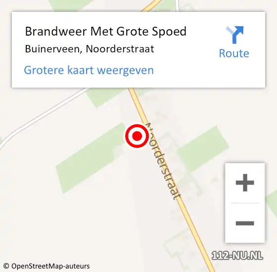 Locatie op kaart van de 112 melding: Brandweer Met Grote Spoed Naar Buinerveen, Noorderstraat op 25 juni 2016 16:02