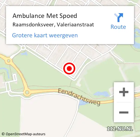 Locatie op kaart van de 112 melding: Ambulance Met Spoed Naar Raamsdonksveer, Valeriaanstraat op 25 juni 2016 16:29