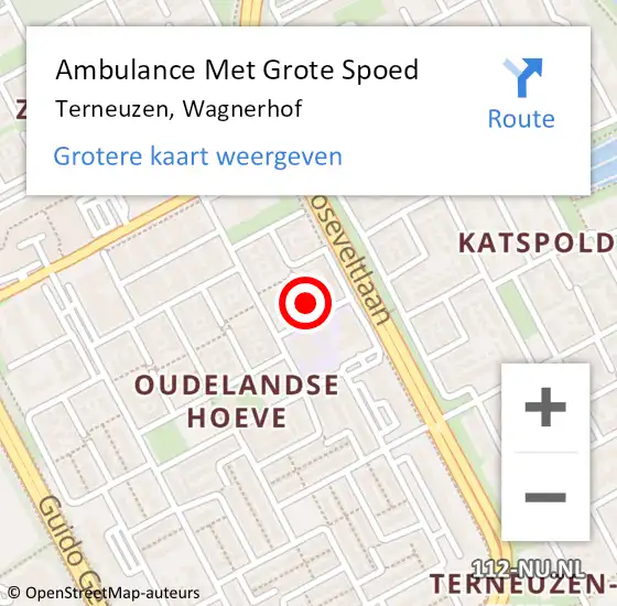 Locatie op kaart van de 112 melding: Ambulance Met Grote Spoed Naar Terneuzen, Wagnerhof op 25 juni 2016 16:33